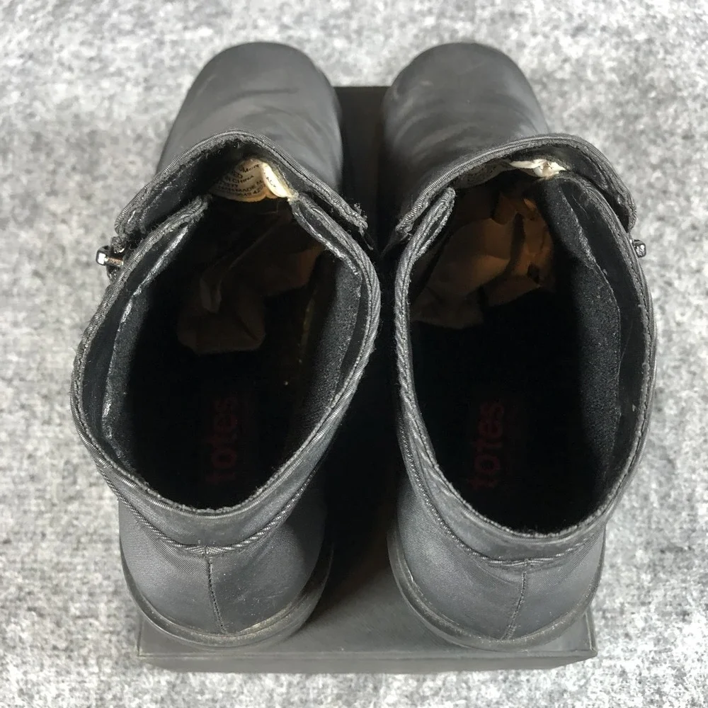 Totes Boots Womens Size 7 Black Piedmont‎ Ankle Block Heel Side Zip Booties